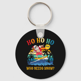 Weihnachten im Juli Fun Santa Surfing Summer Beach Schlüsselanhänger