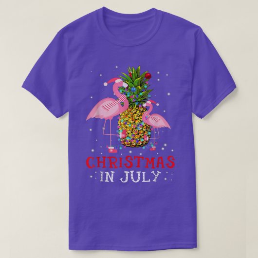 Weihnachten im Juli Funny Flamingo Ananas Sommer T-Shirt (Design vorne)