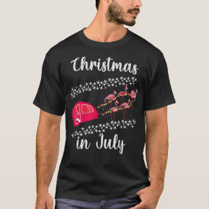 Weihnachten im Juli Funny Flamingo Pink Retro Camp T-Shirt