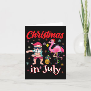 Weihnachten im Juli Funny Pink Flamingo Summer Vac Karte