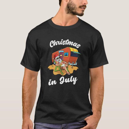 Weihnachten im Juli Funny Santa Camper RV Caravan  T-Shirt (Vorderseite)