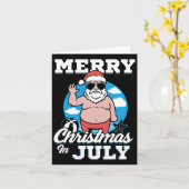 Weihnachten im Juli Funny Santa Karte (Gelbe Blume)