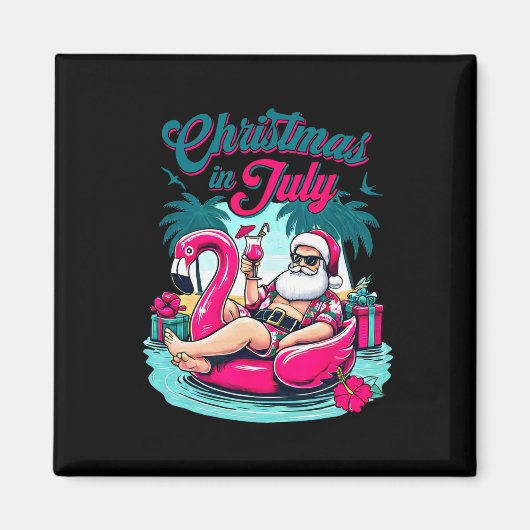 Weihnachten im Juli Funny Santa Relax am Strand Magnet (Vorne)