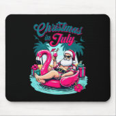 Weihnachten im Juli Funny Santa Relax am Strand Mousepad (Vorne)