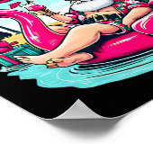 Weihnachten im Juli Funny Santa Relax am Strand Poster (Ecke)