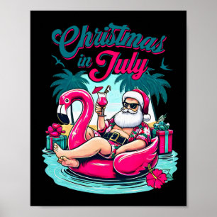 Weihnachten im Juli Funny Santa Relax am Strand Poster