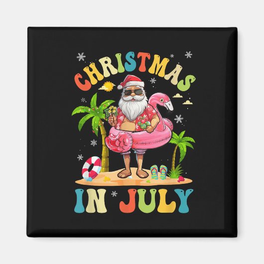 Weihnachten im Juli Funny Santa Summer Beach Vacat Magnet (Vorne)