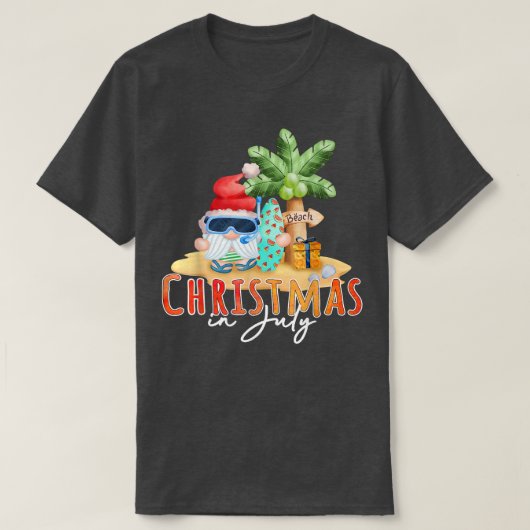 Weihnachten im Juli Funny Santa Summer Beach Vacat T-Shirt (Design vorne)