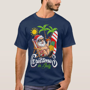 Weihnachten im Juli Funny Santa Surfing Sommer Str T-Shirt