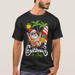 Weihnachten im Juli Funny Santa Surfing Sommer Str T-Shirt