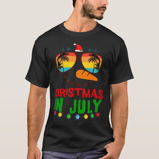 Weihnachten im Juli Funny Snowman Beach Summer Haw T-Shirt (Vorderseite)
