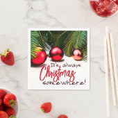 Weihnachten im Juli Funny Sprichwort Sommerpalme T Serviette (Beispiel)