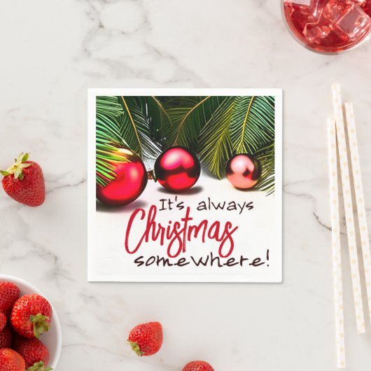 Weihnachten im Juli Funny Sprichwort Sommerpalme T Serviette (Beispiel)