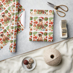 Weihnachten im Juli Für Cat Lovers Pool Party Geschenkpapier