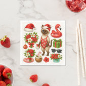 Weihnachten im Juli für Cat Lovers Pool Party Serviette (Beispiel)