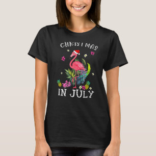 Weihnachten im Juli für Frauen Pink Flamingo T-Shirt