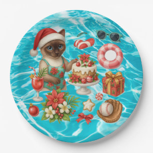 Weihnachten im Juli für Katzenliebhaber Hawaiianis Pappteller