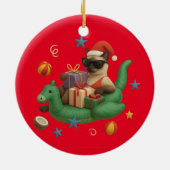 Weihnachten im Juli für siamesische Katzenliebhabe Keramik Ornament (Hinten)