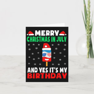 Weihnachten im Juli Geburtstag Shirt Eiszeit Pop i Karte
