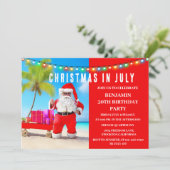 Weihnachten im Juli Geburtstagsparty Einladung (Stehend Vorderseite)