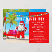 Weihnachten im Juli Geburtstagsparty Einladung (Vorne/Hinten)