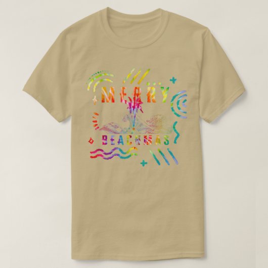 Weihnachten im Juli Gefärbte Krawatte Merry BeachM T-Shirt (Design vorne)