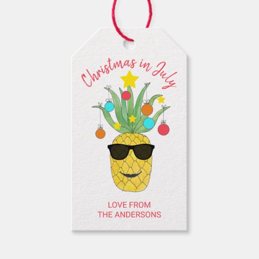 Weihnachten im Juli Geschenkanhänger (Vorderseite)