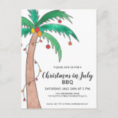 Weihnachten im Juli GRILLEN Palm Einladung Postkar (Vorderseite)