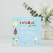 Weihnachten im Juli GRILLEN Party Custom Square Ei Einladung (Stehend Vorderseite)