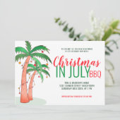 Weihnachten im Juli GRILLEN Party Einladung (Stehend Vorderseite)
