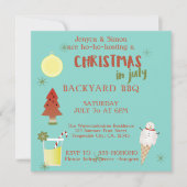 Weihnachten im Juli GRILLEN Party Einladung (Vorderseite)