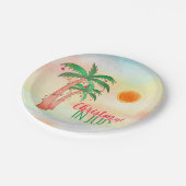 Weihnachten im Juli GRILLEN Party Palm Trees Paper Pappteller (Schrägansicht)