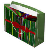 "Weihnachten im Juli" Große, glänzende Geschenktas Große Geschenktüte (Rückseite Schrägansicht)