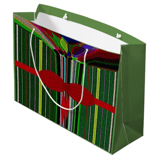 "Weihnachten im Juli" Große, glänzende Geschenktas Große Geschenktüte (Rückseite Schrägansicht)