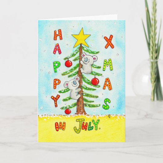 Weihnachten im Juli Grußkarte Dankeskarte (Vorderseite)