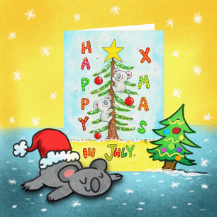 Weihnachten im Juli Grußkarte Dankeskarte