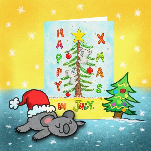 Weihnachten im Juli Grußkarte Dankeskarte