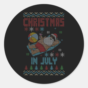Weihnachten im Juli hässlicher Weihnachts-Pullover Runder Aufkleber