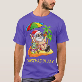 Weihnachten im Juli Hawaiian Santa Pineappel Somme T-Shirt