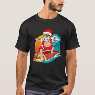Weihnachten im Juli Hawaiian Santa Surfing Mele Ka T-Shirt