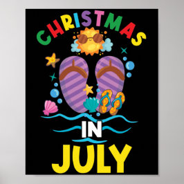 Weihnachten im Juli Hawaiianische Familie Sommerur Poster