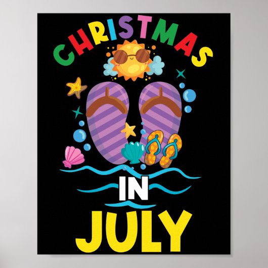 Weihnachten im Juli Hawaiianische Familie Sommerur Poster (Vorne)