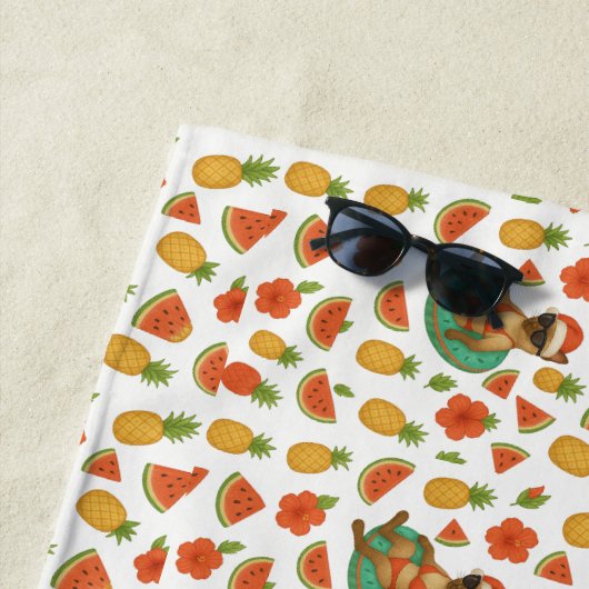 Weihnachten im Juli Hawaiianischer Roter Hibiskus  Strandtuch (Beispiel)