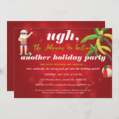 Weihnachten im Juli im Santa Beer Beach Party Einladung (Vorne/Hinten)