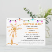 Weihnachten im Juli im Sommer Party Einladung (Stehend Vorderseite)