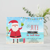 Weihnachten im Juli in der Party Einladung (Stehend Vorderseite)