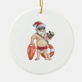 Weihnachten im Juli in Santa Lifeguard Keramik Ornament (Vorne)