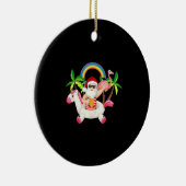 Weihnachten im Juli in Santa Lifeguard Keramik Ornament (Rechts)