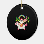 Weihnachten im Juli in Santa Lifeguard Keramik Ornament (Links)