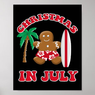 Weihnachten im Juli Ingwerbrot-Cookie-Surfen  Poster